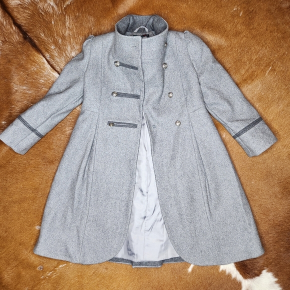 Rothschild Kids Grey Wool Pea Coat size 6 - Picture 3 of 6